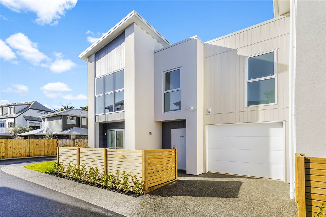 Spacious bedroom with modern furniture